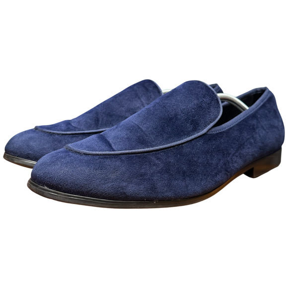 Alfani Other - ALFANI Asher Men's 13M Blue Velvet Loafers Formal Smoking Loafer